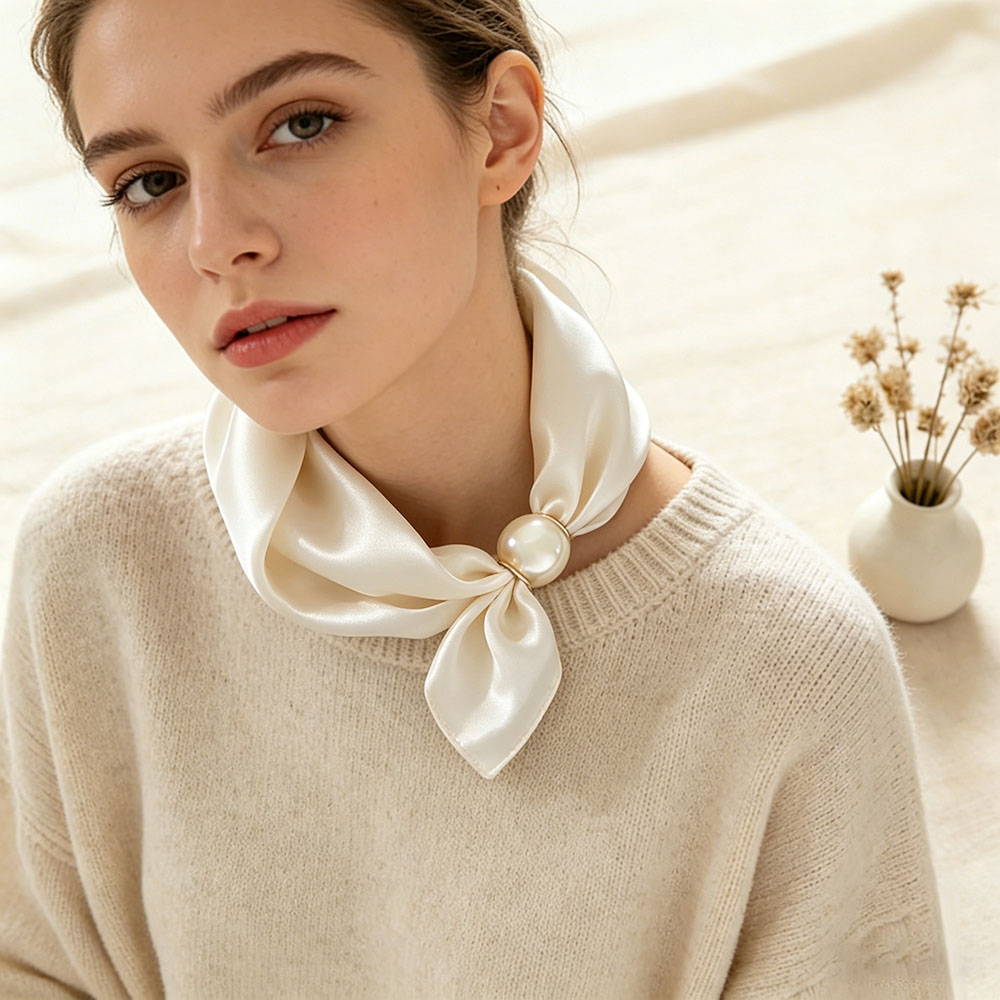 Silk Neck Scarf - Lenço de Seda Fino com Pingente