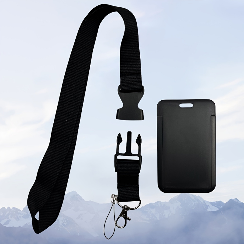 Lanyard Badge Holder - Conjunto de Cordão de Pescoço Preto