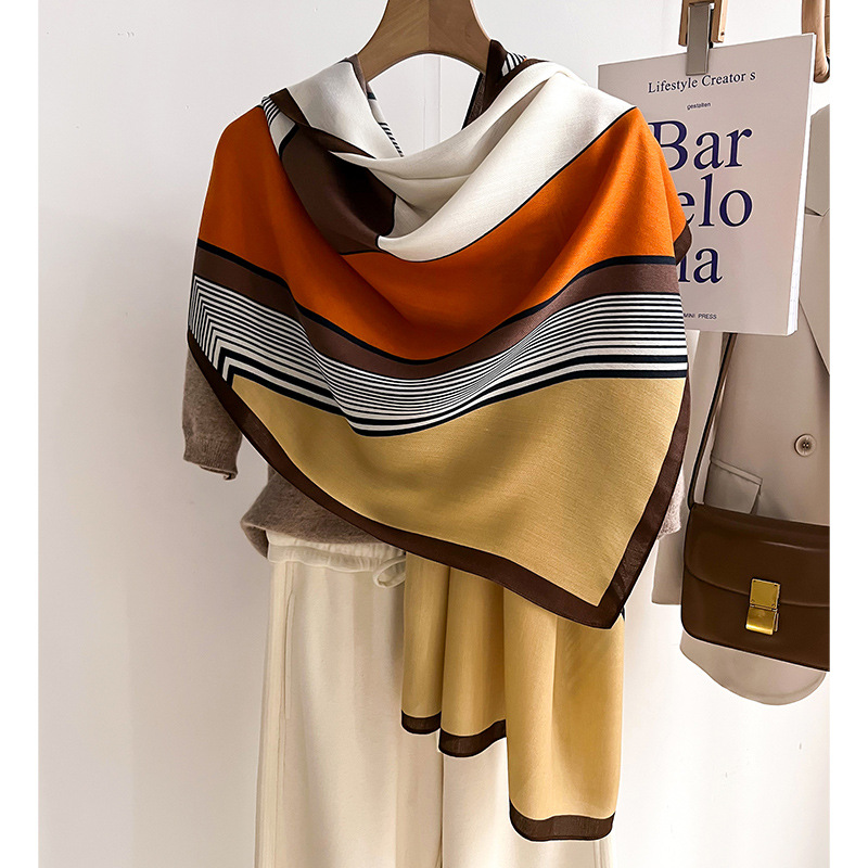 Pashmina Wrap Large - Marca de luxo cachecol lã algodão