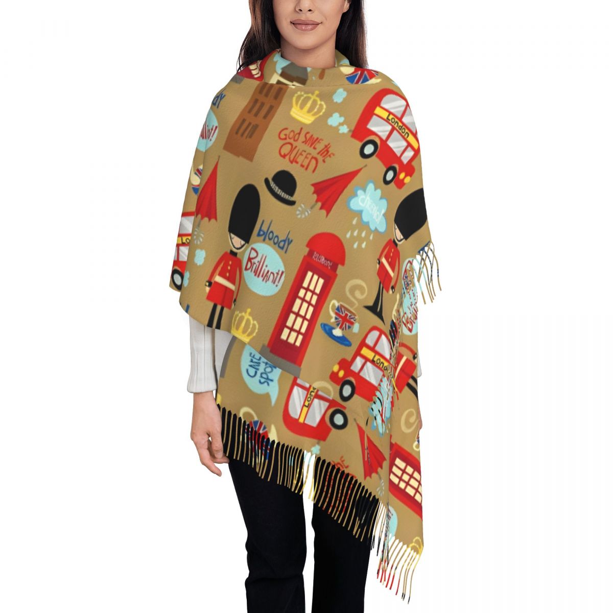 Pashmina Wrap Large - Lenço de Londres encantado para mulheres