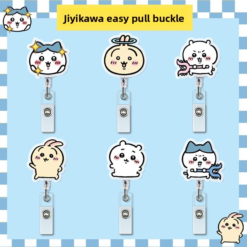 Lanyard Badge Holder - Porta-Crachá Retrátil Kawaii Jiyi com Clipe