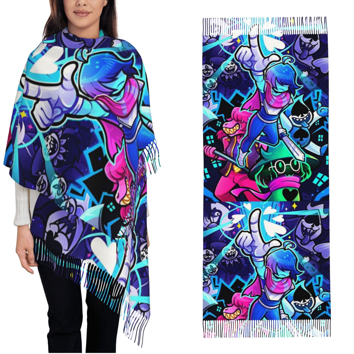 Deltarunes xale envolve femini - Pashmina Wrap Large avaliação e preço