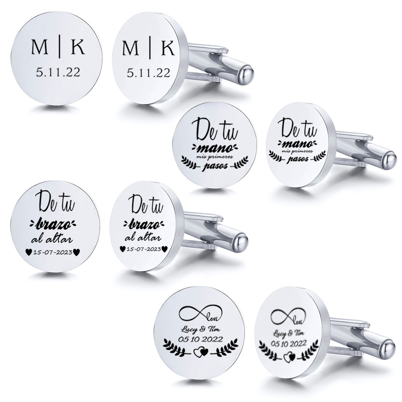 Abotoaduras iniciais gravadas  - Tie Clip Silver avaliação e preço