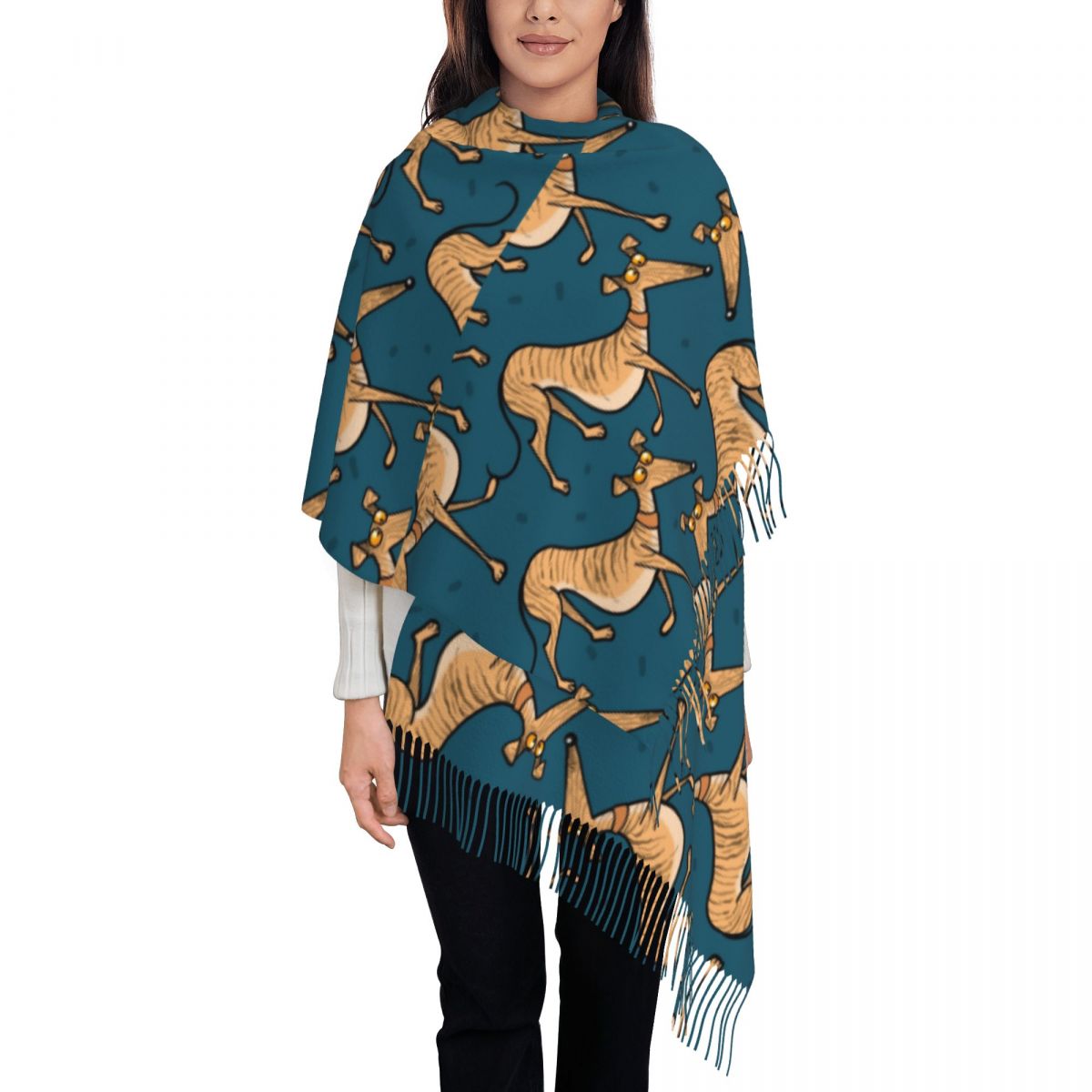Galgo Whippet Lurcher Cão Xale - Pashmina Wrap Large avaliação e preço