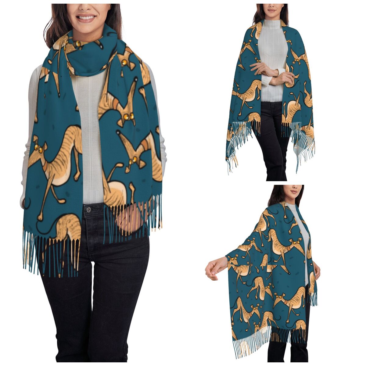 Galgo Whippet Lurcher Cão Xale - Pashmina Wrap Large avaliação e preço