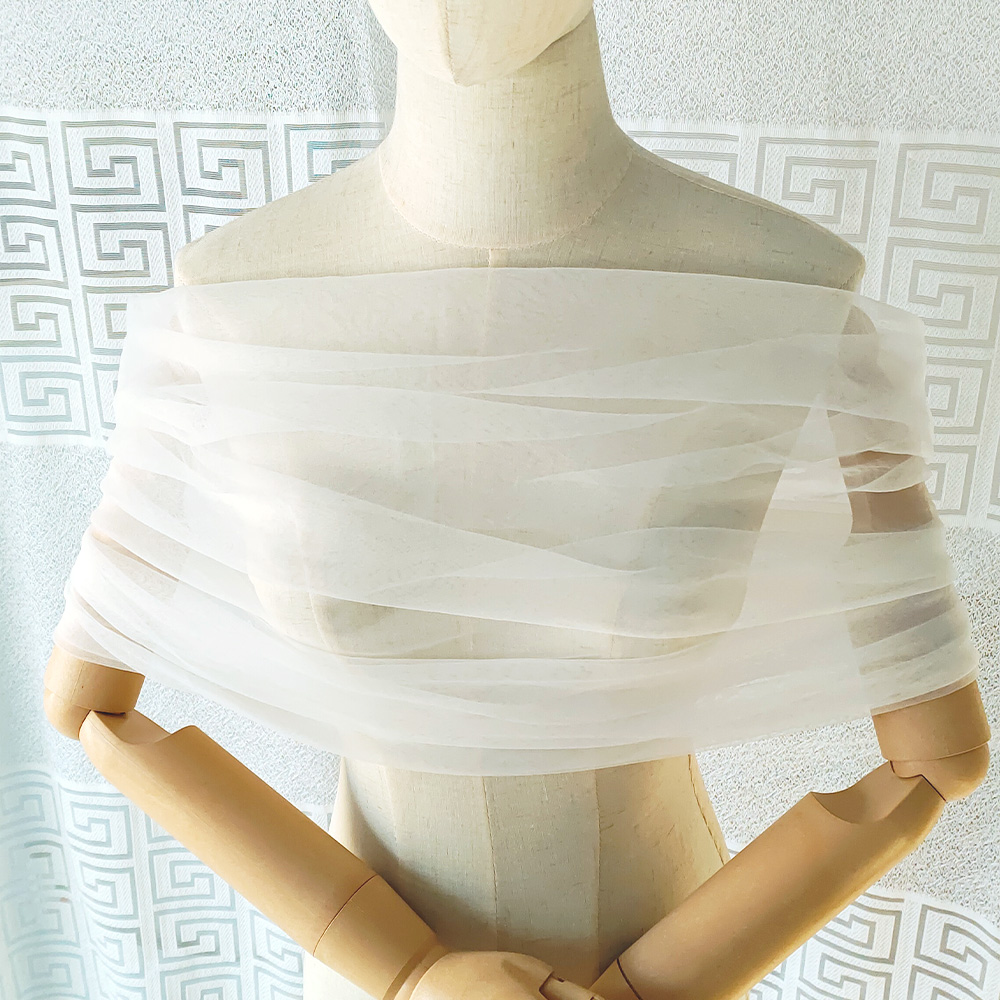 Feminino plissado tule sheer e - Stole Wedding Shawl avaliação e preço